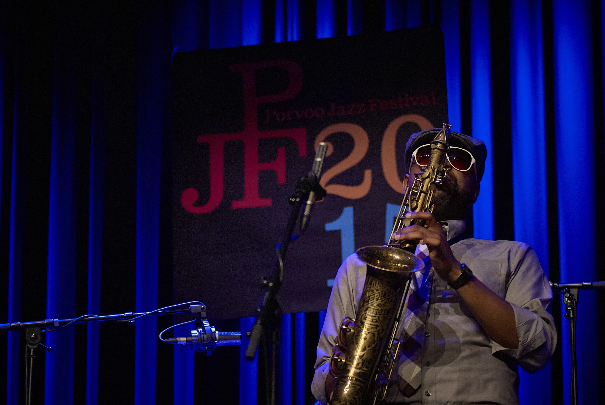 Saxophonist Howard Wiley on stage at Porvoo Jazz Festival 2015