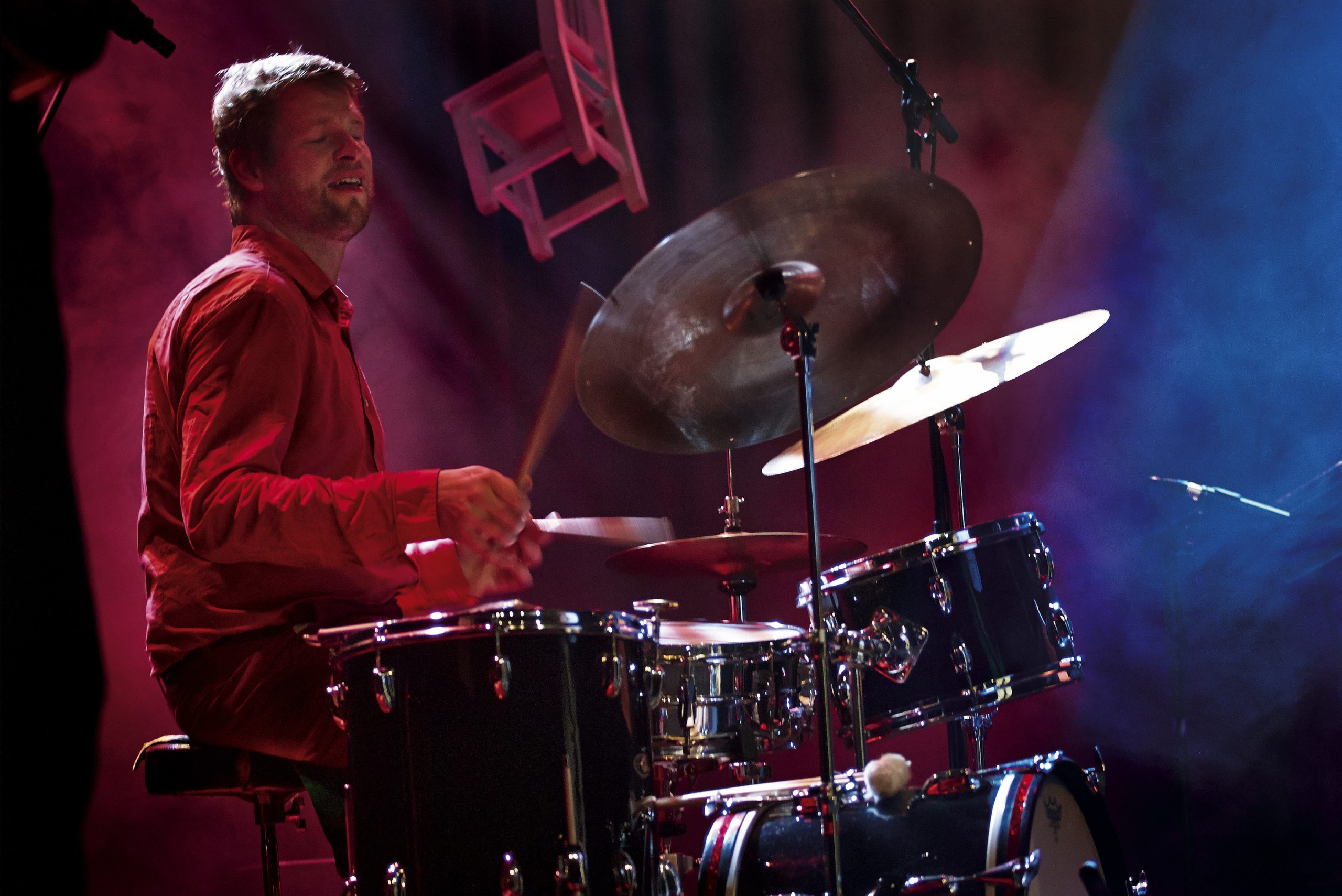 Drummer André Sumelius on stage at Porvoo Jazz Festival
