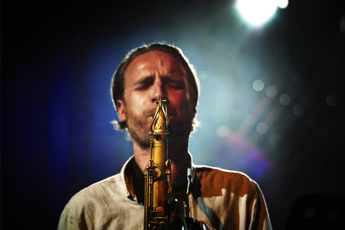 Saxophonist Jussi Kanaste playing at Porvoo Jazz Festival