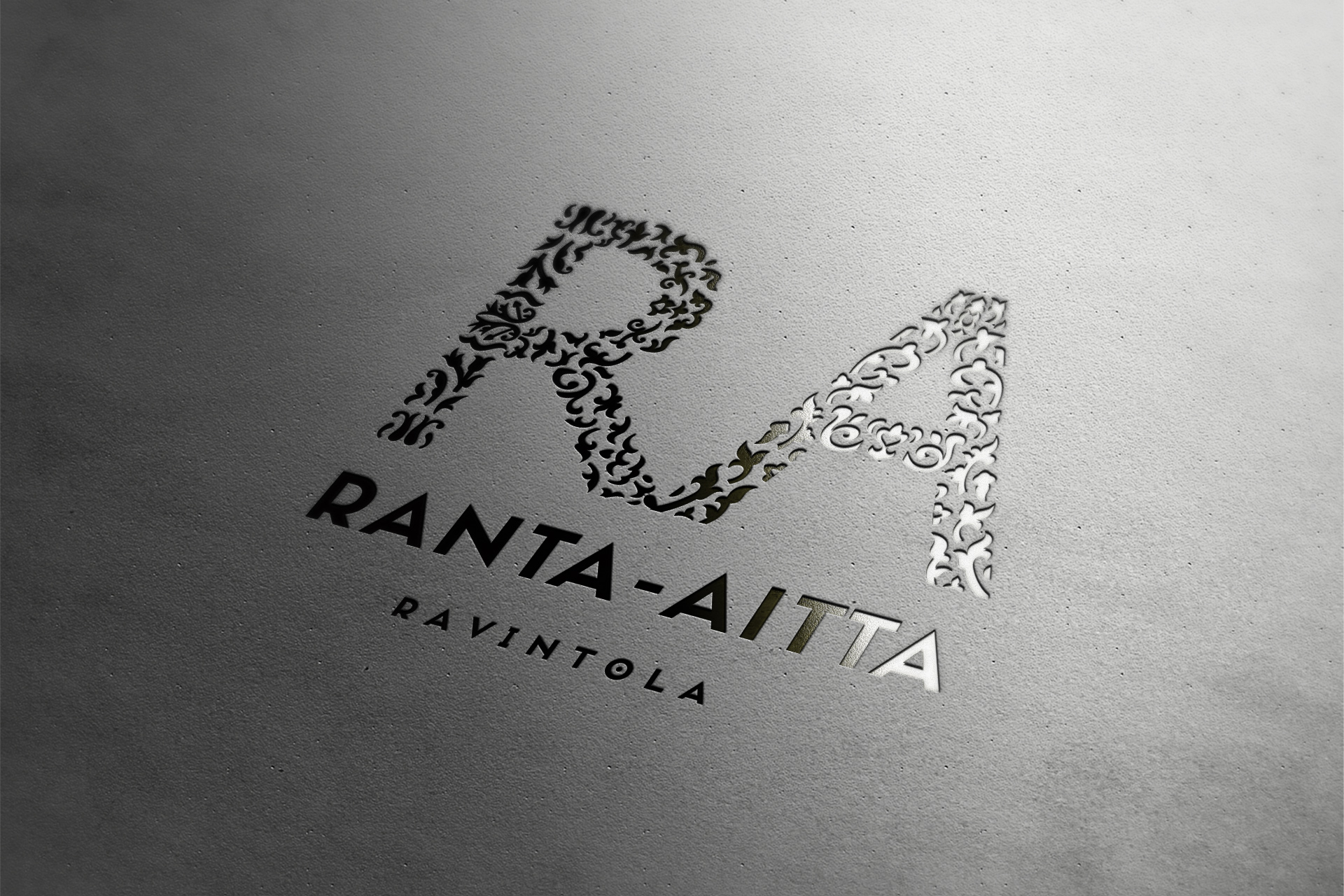 Ranta-Aitta restaurant logo embossed on paper