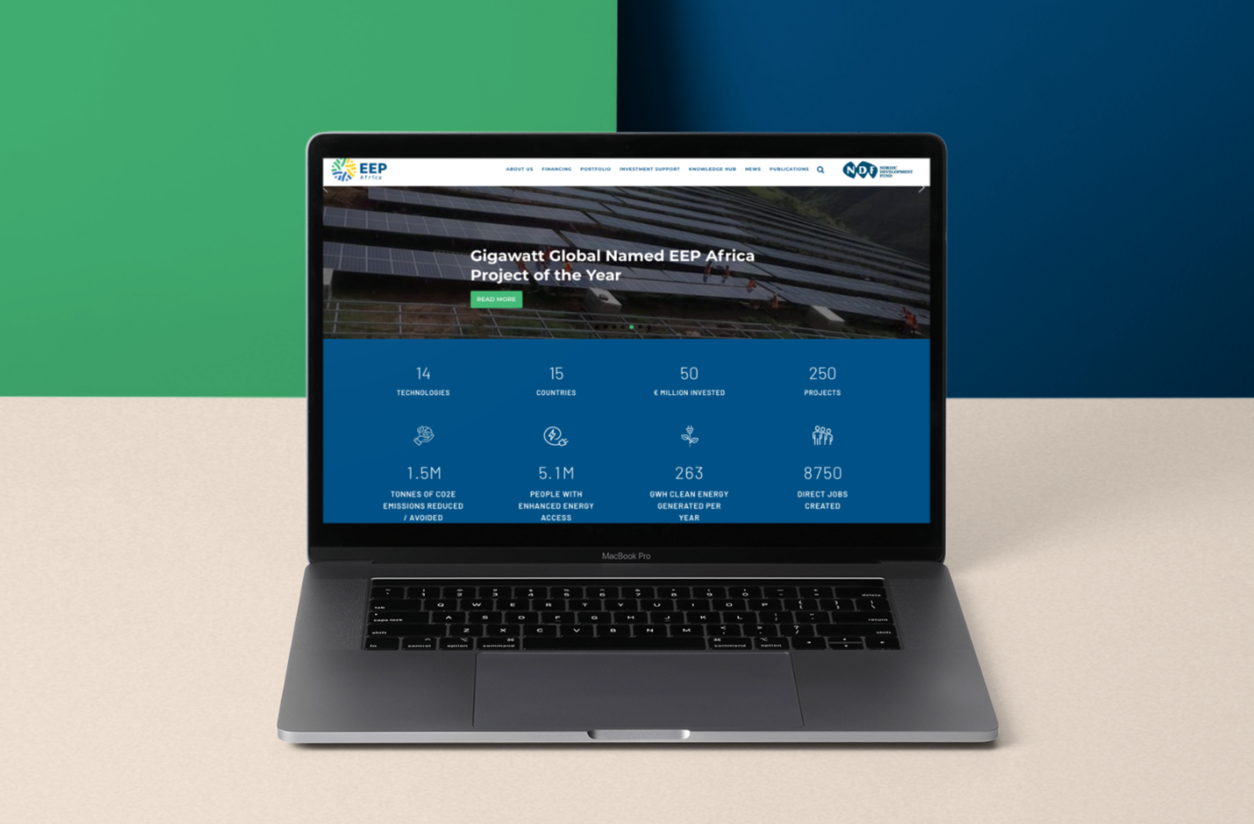 EEP Africa website homepage on a laptop